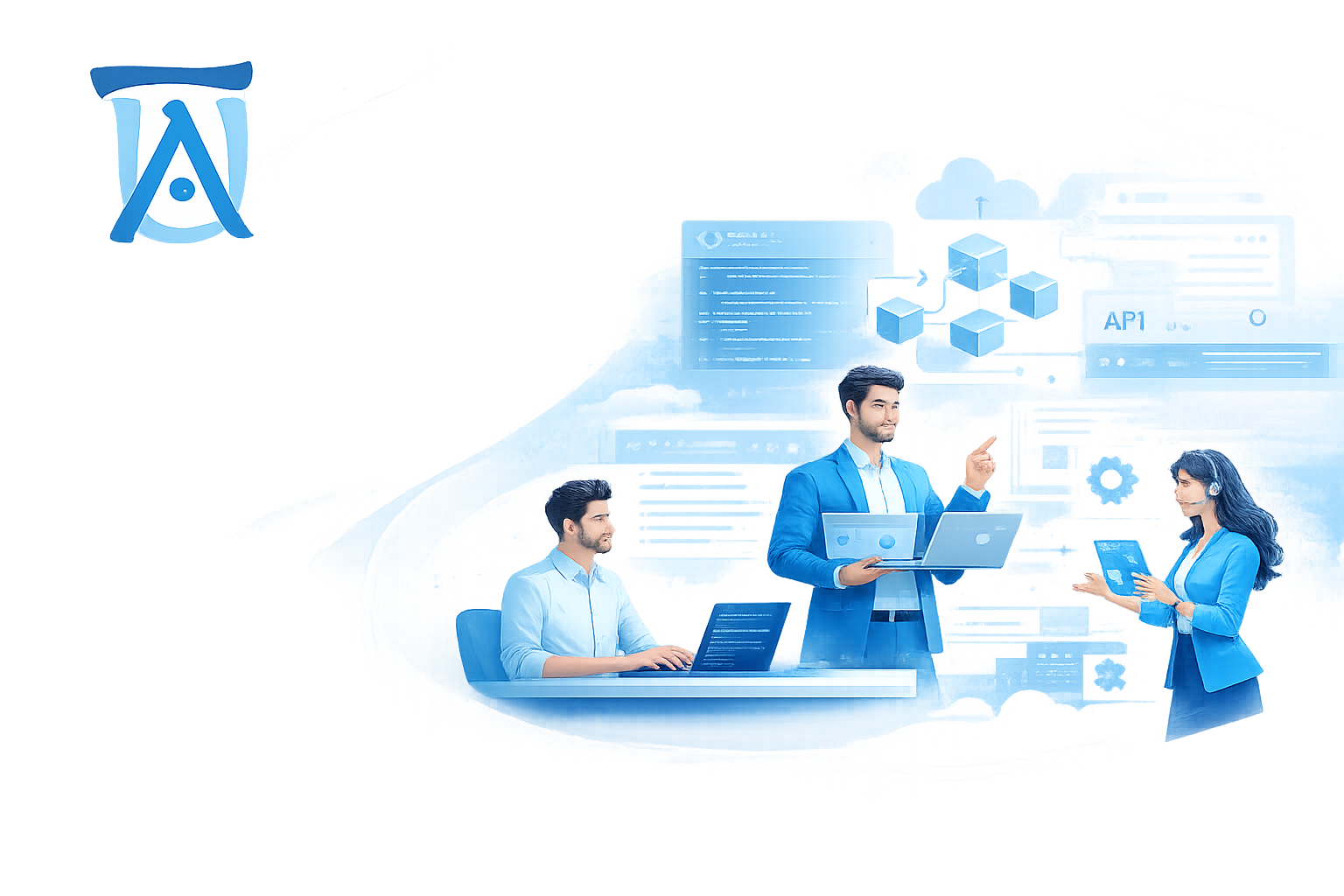Team di consulenti software TAU impegnato nella progettazione di soluzioni digitali
